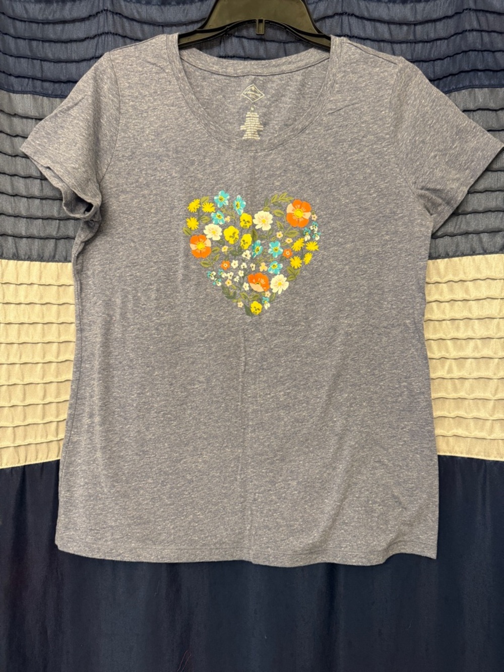 St. John's Bay Heather Navy Speckled Tee